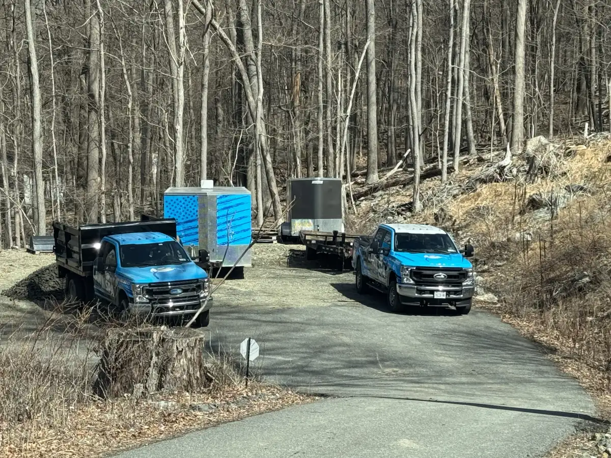 Lawn Spa Landscaping team working on a hardscaping project