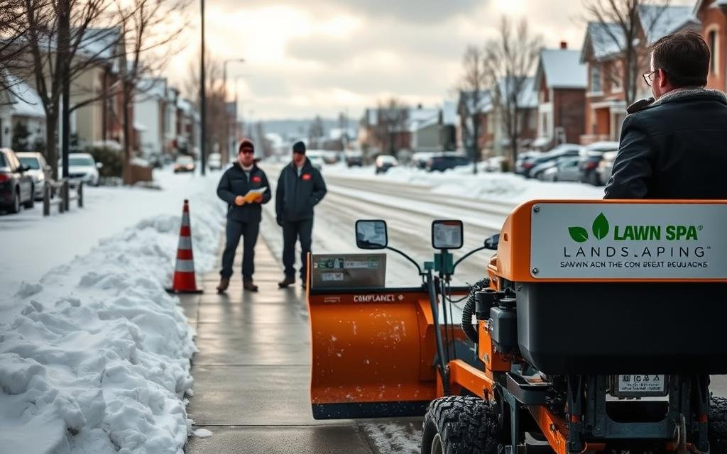Snow removal equipment in residential area